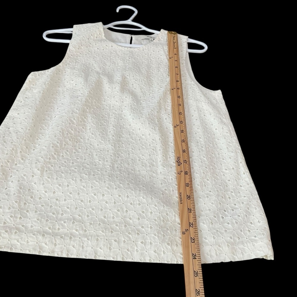 Madewell Eyelet Cotton Sleeveless Top White Size Small - Picture 4 of 7
